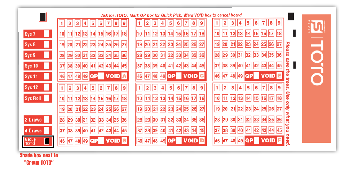 Toto system 7 win 31 number prize